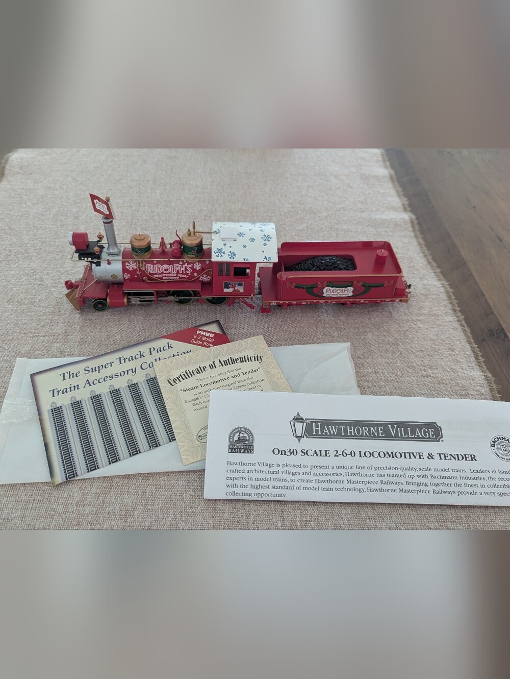 Hawthorne Village Rudolph's Christmas Town Express Steam Locomotive & Tender